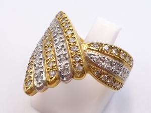 Pt900/K18 ダイヤ 0.60ct リング 7.2g